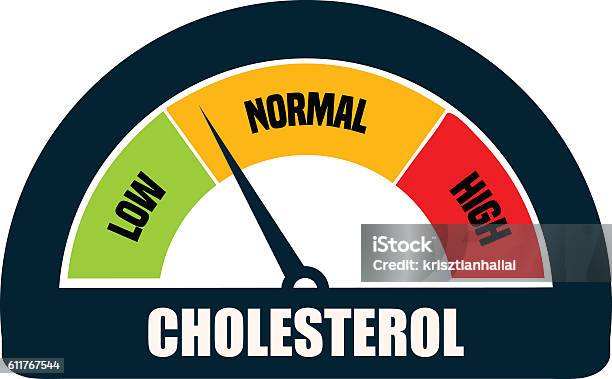 Cholesterol Meter Gauge Stock Illustration - Download Image Now - Cholesterol, Tall - High, Low