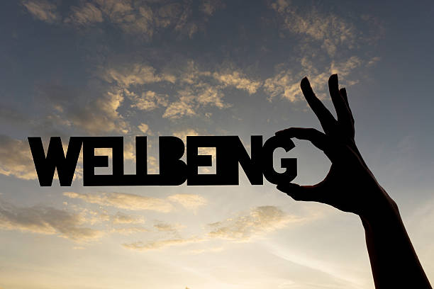 istock Wellbeing word being held against sky 611768702