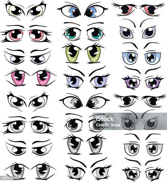 Ilustración de Conjunto Completo De Los Ojos Dibujados Para Su Diseño y más Vectores Libres de Derechos de Ojo - iStock Ilustración de Conjunto Completo De Los Ojos Dibujados Para Su Diseño y más Vectores Libres de Derechos de Ojo - iStock