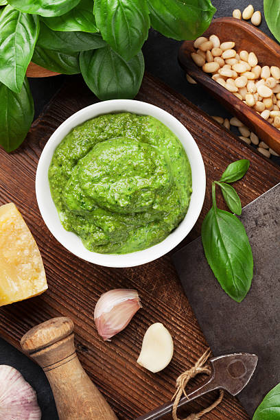 istock Pesto sauce ingredients 611773800