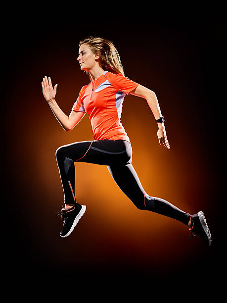 istock woman runner running jogger jogging isolated 611773888