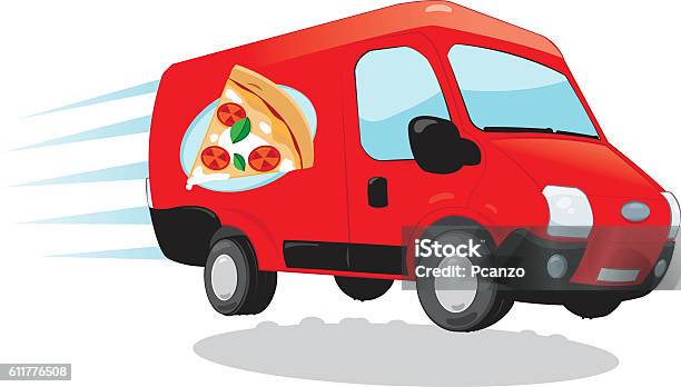 Pizza Delivery Van Stock Illustration - Download Image Now - Asia, Business, Business Finance and Industry