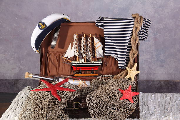 istock The composition on the marine theme 611778188