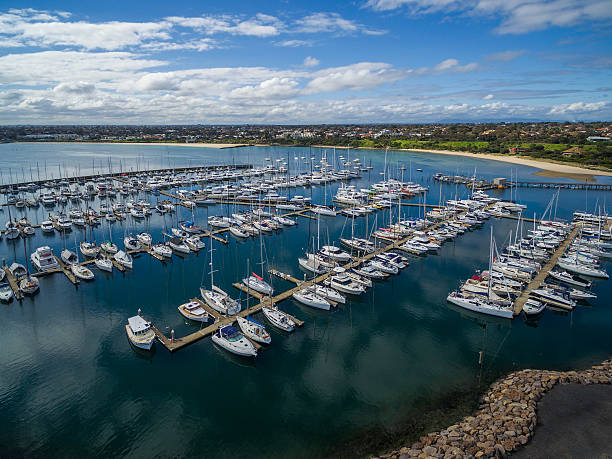 istock Boats moored at Sandringham Marina 611778922