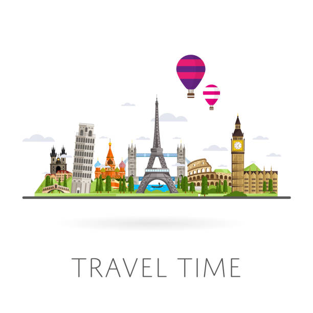 istock Travel the world. Monument concept. Road trip. 611779174