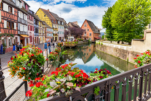 Colmar architecture and flower decoration