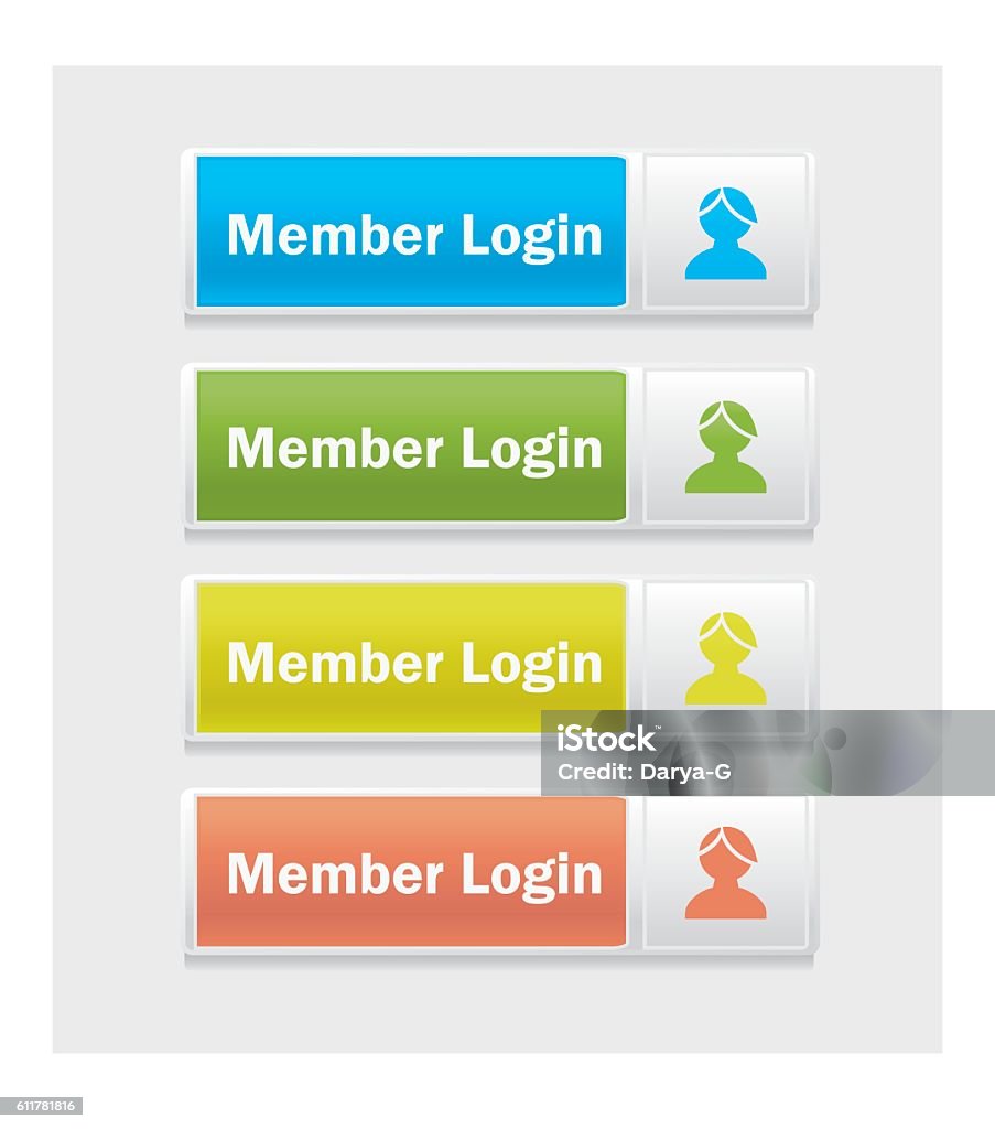 Members Log Member Login Stock Illustration - Download Image Now - Blue, Connection ...