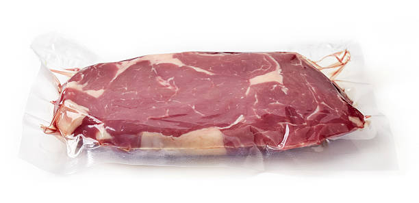 istock Fresh beef steak for sous vide cooking, isolated on white 611783232