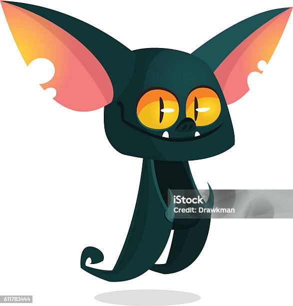 Cartoon Bat Head Icon Halloween Vector Bat Stock Illustration - Download Image Now - Halloween, Bat - Animal, Cute