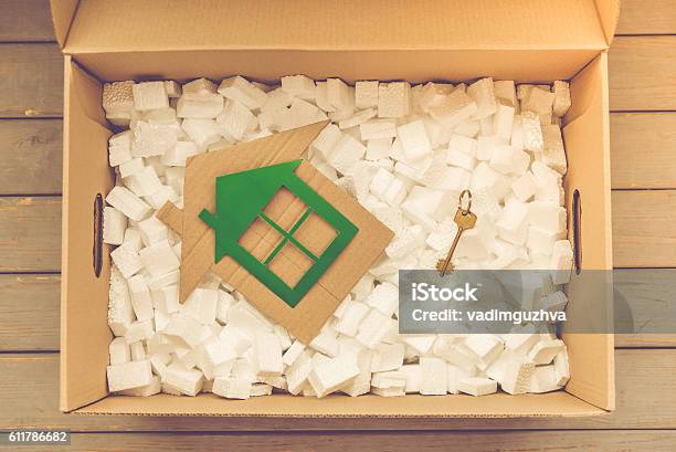 Box For Moving Stock Photo - Download Image Now - Box - Container, Stuffed, Cardboard