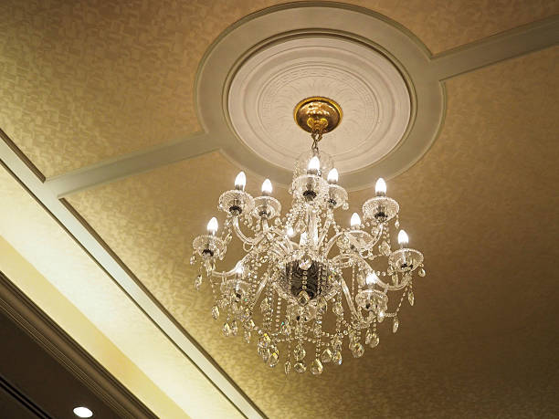 istock chandelier with lighting on the wall 611789858
