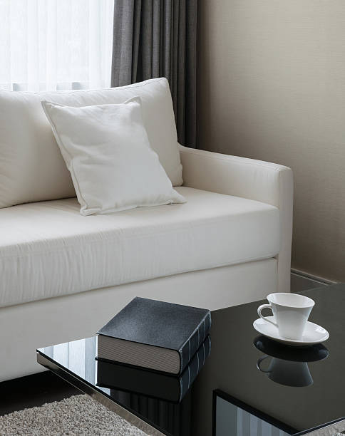istock white decorative pillows on a casual sofa in living room 611790380