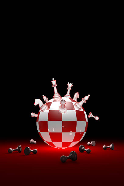 Chess composition. The space and time..Available in high-resolution and several sizes to fit the needs of your project. Background layout with free text space. 3D illustration render