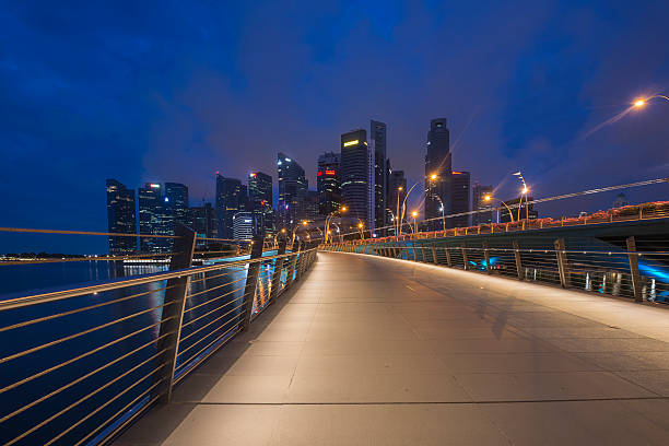 istock Panoramic View of Singapore at night 611858196