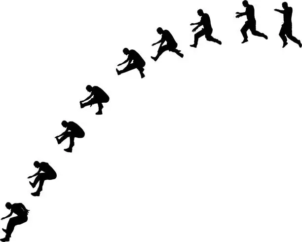 Vector illustration of jumping man