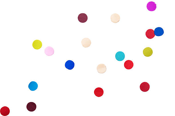Colorful Confetti in front on isolated White Background