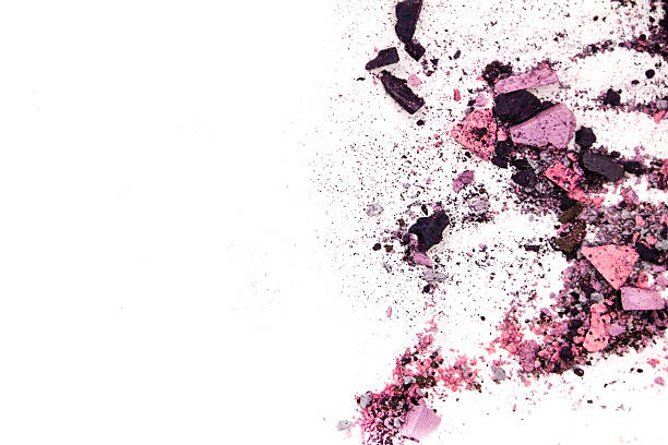 istock Eyeshadow Cosmetic Powder Scattered Copy Space. various set isolated on 611864180