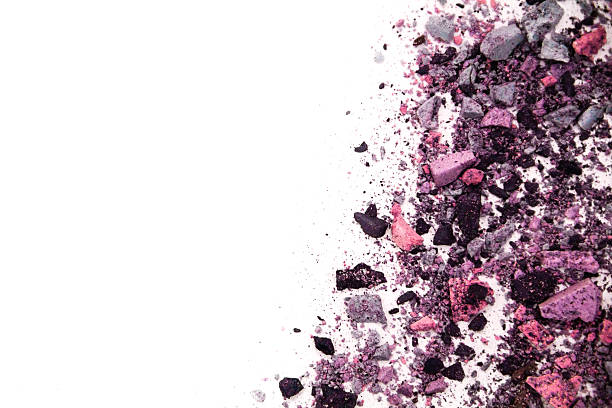 istock Eyeshadow Cosmetic Powder Scattered Copy Space. various set isolated on 611864418