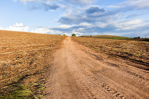 istock Dirt Road Countryside Landscape 611864576