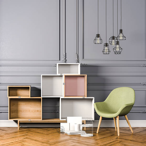 istock 3d render of beautiful clean interior 611864640