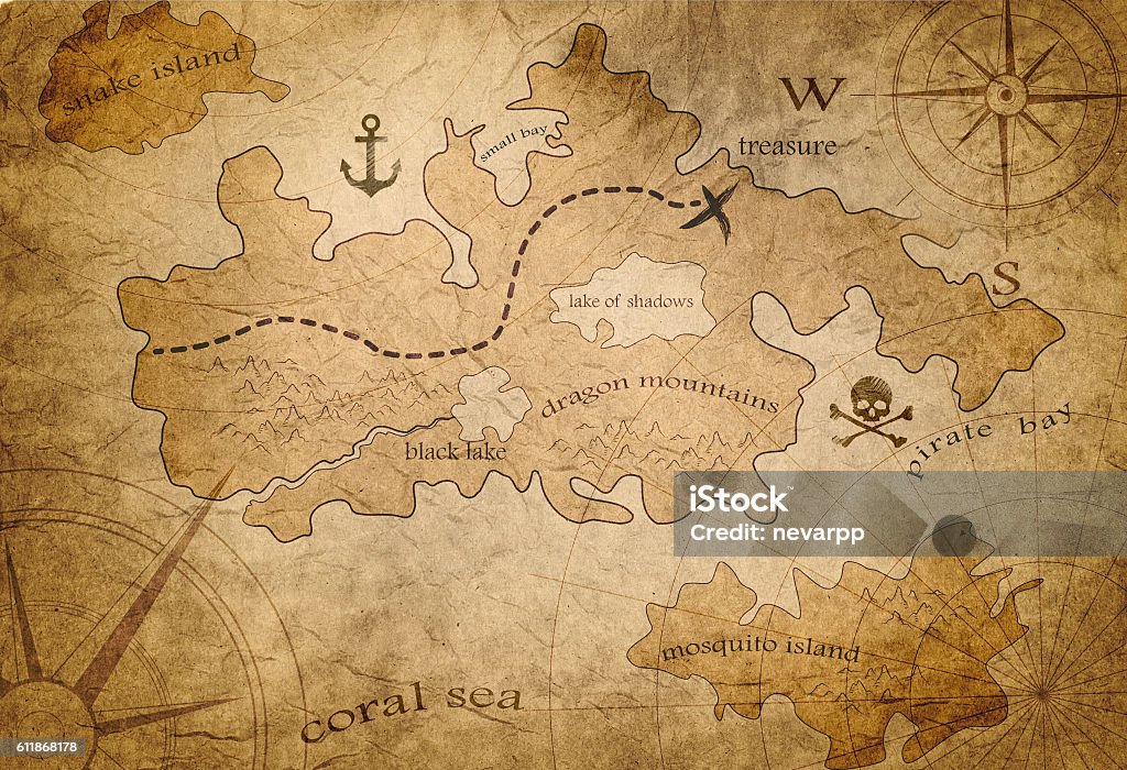 pirate treasure map Treasure Map Stock Photo