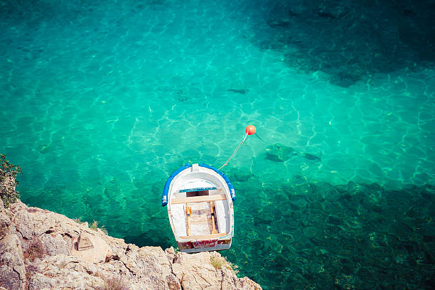 istock boat in sea top view 611868710
