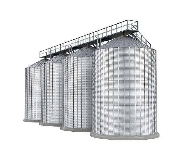 Agricultural Silo isolated on white background. 3D render