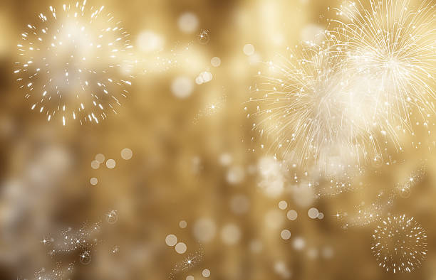 istock Abstract holiday background - fireworks at New Year 611871022