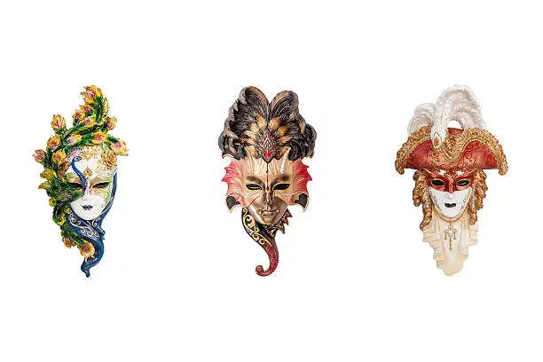 Venetian full-face masks for Venice Carnival.