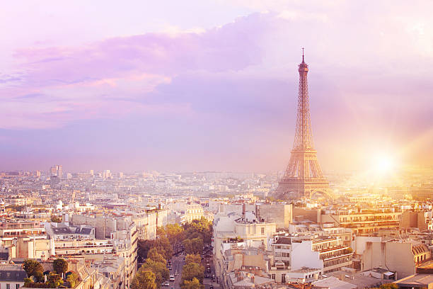 istock View of Eiffel tower and Paris. 611872886