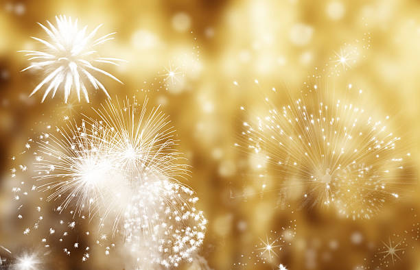 istock Abstract holiday background - fireworks at New Year 611873296