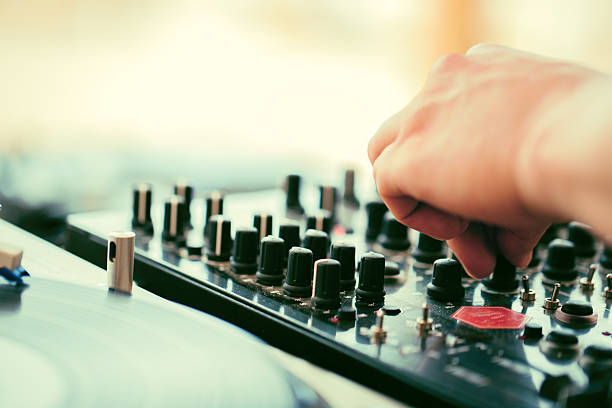 istock Music background - dj and turntable 611874912