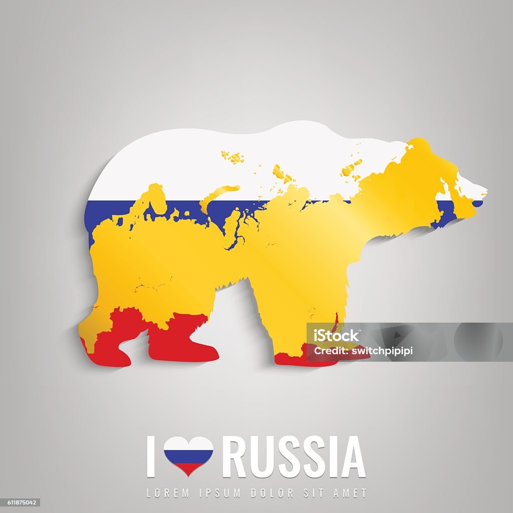 Ilustración de Símbolo Nacional De Rusia Oso Con Una Bandera Y Un Mapa  Oficiales y más Vectores Libres de Derechos de Amor - iStock
