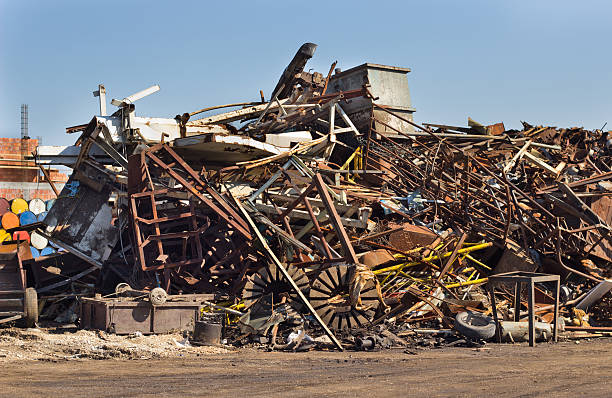 istock Metal scrap in junkyard 611875492