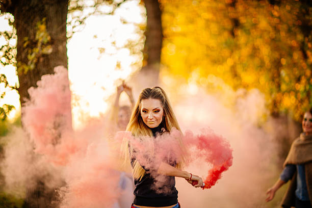 istock Girls covered in smoke 611875796