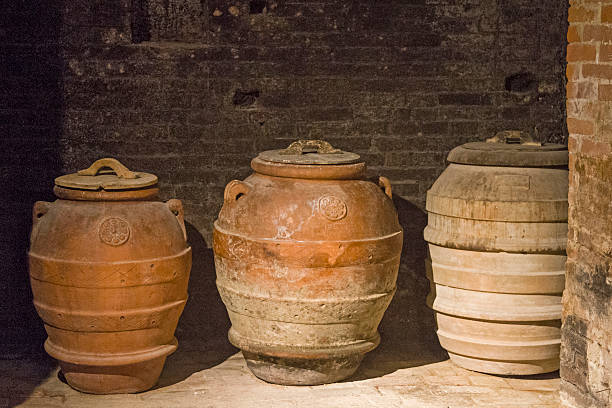 Amphoras in ancient style,  Greek or Roman two-handled narrow-necked jar for oil, wine, etc