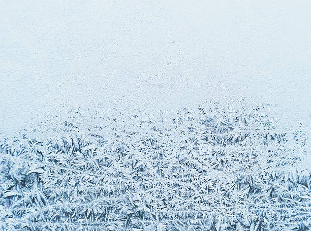 istock Winter background, frost on window 611876604