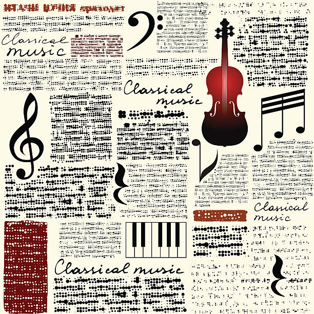 ilustrações de stock, clip art, desenhos animados e ícones de fundo de música clássica - treble clef music fire musical symbol