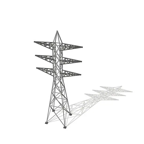 Vector illustration of Power transmission tower. Isolated on white background. Vector i