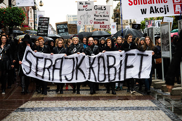 protesta contra la ley antiaborto - foto de stock