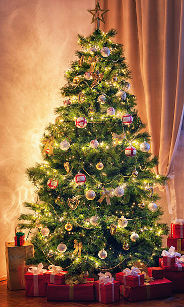 istock Christmas Tree near Fireplace 611881516