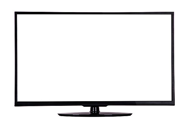 istock modern slim plasma TV on a black stand isolated 611883396
