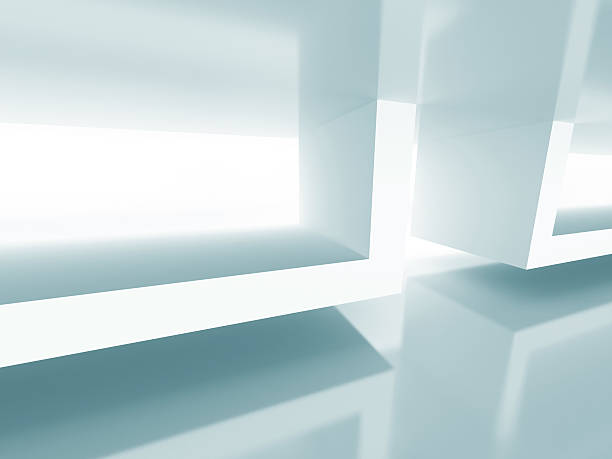 istock Abstract Futuristic Architecture Background. White Building Desi 611888084
