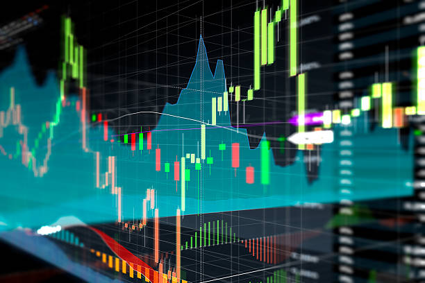 wykres świecy i wykres słupkowy inwestycji giełdowych - analyzing graph chart trader zdjęcia i obrazy z banku zdjęć
