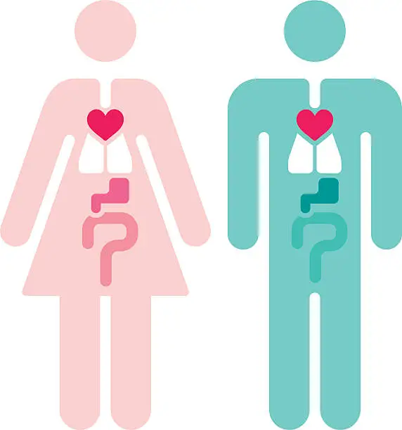 Vector illustration of Male and Female Internal Organs Symbols