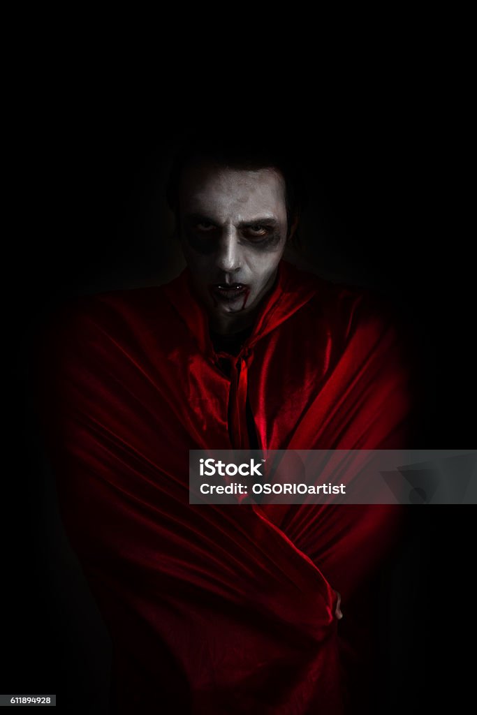Man dressed as a vampire for Halloween Vampire Stock Photo