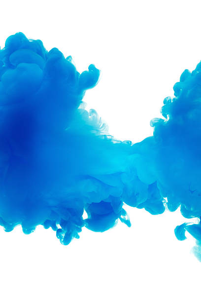 istock Color ink paint in water, photographed motion, isolated on white. 611895366
