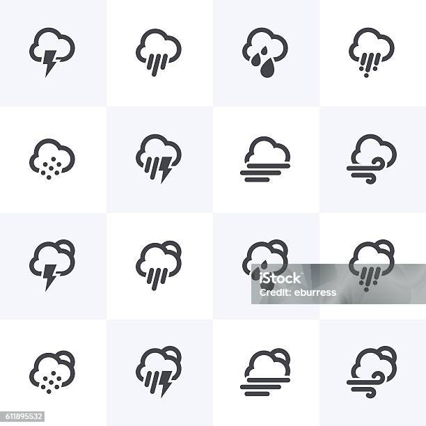 Weather Condition Icons Sightly Collection Stock Illustration - Download Image Now - Blizzard, Climate, Environment