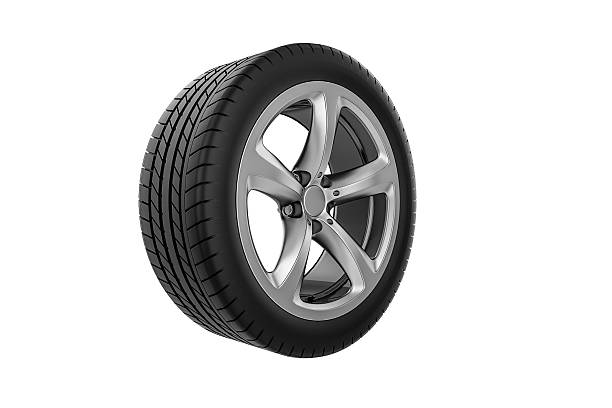 istock Car wheel. Isolated on white background 611895872