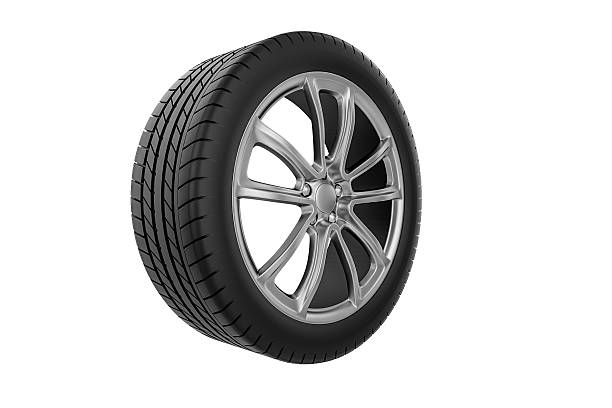 istock Car wheel. Isolated on white background 611895900